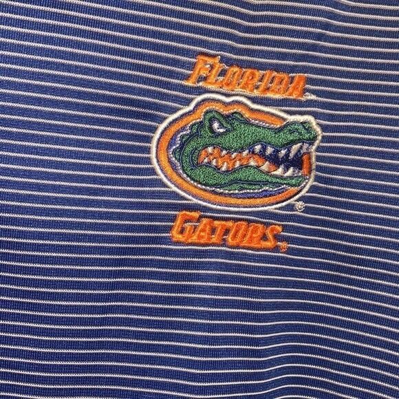 Antigua Florida Gators Sport Blue White Striped Polo Top Shirt​​​​​​ - Picture 4 of 7
